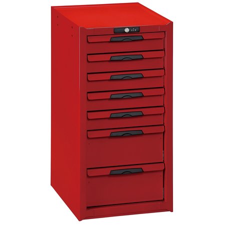 TENG TOOLS Side Cabinet, 7 Drawer, Red, Steel, 15 in W x 18 in D x 31 in H TCW-CAB01